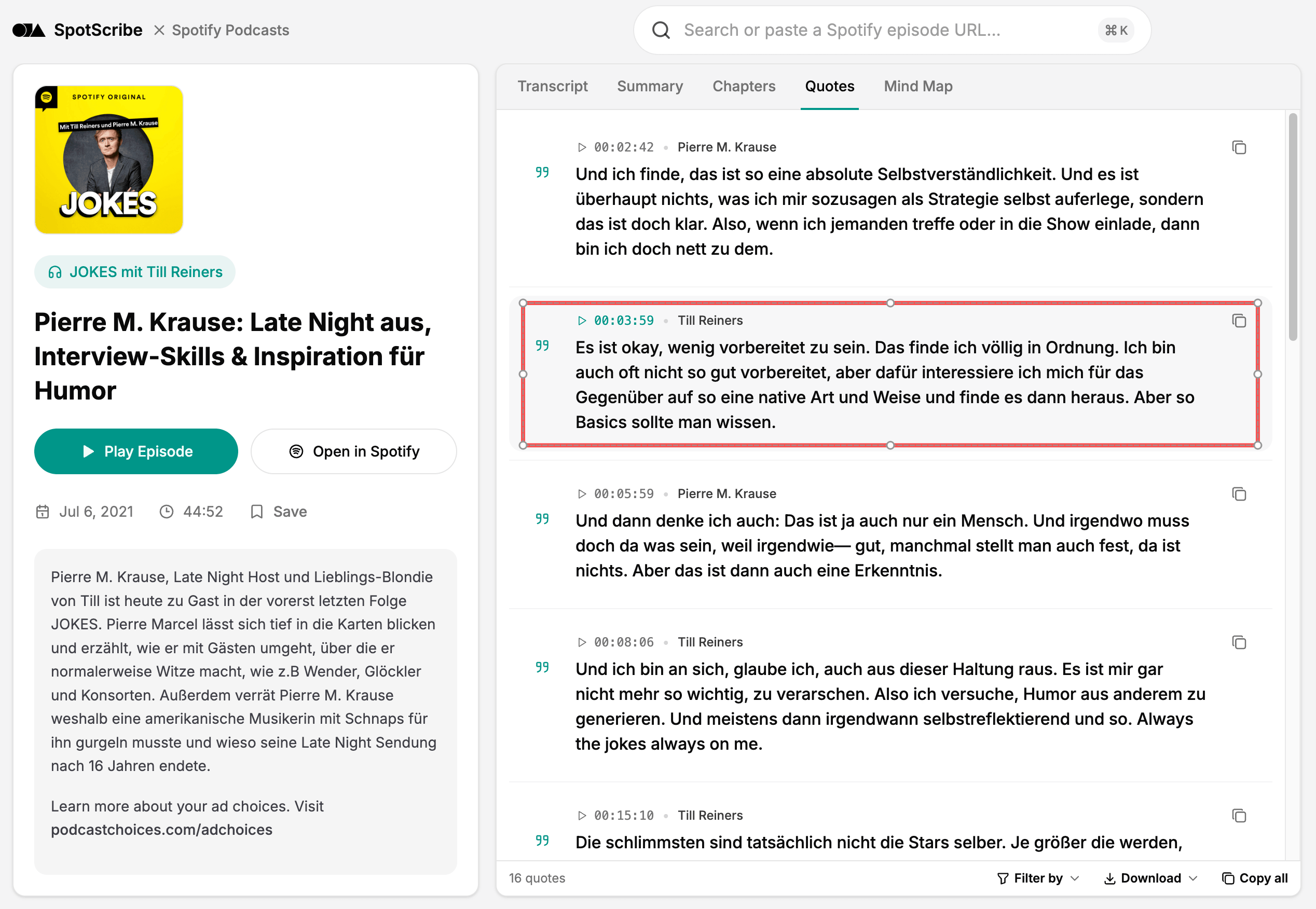 Extract Quotes from Podcasts in Different Languages