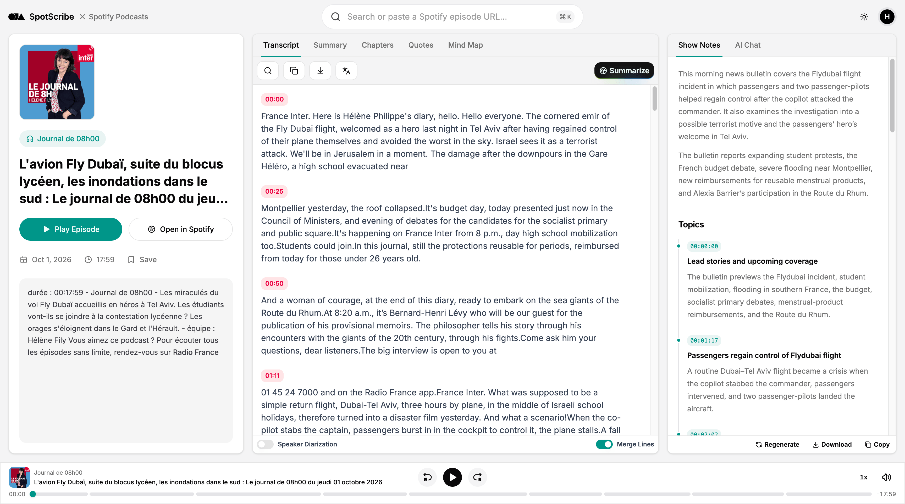 Translate Spotify Podcasts to English