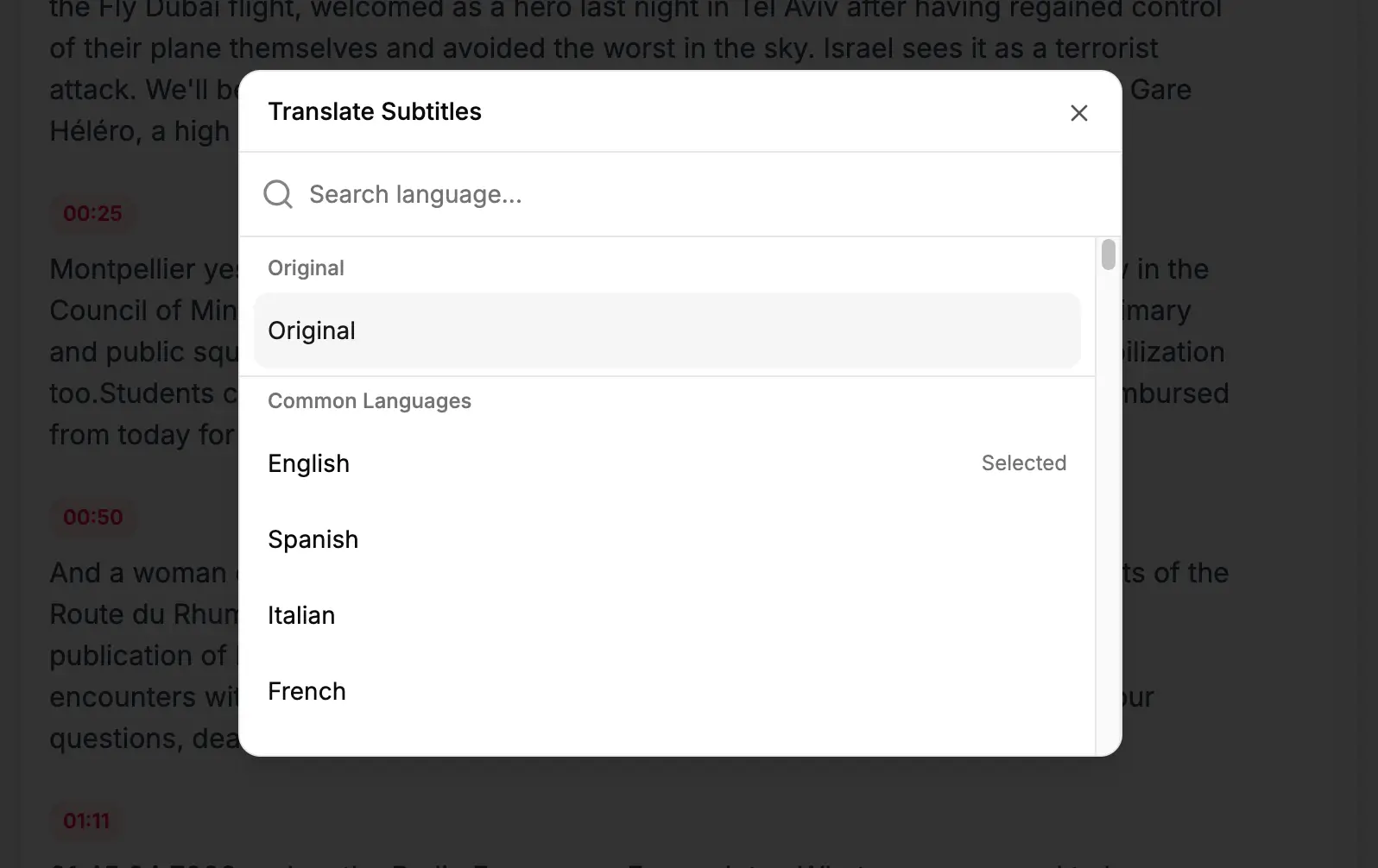 English podcast subtitles aligned with the original transcript