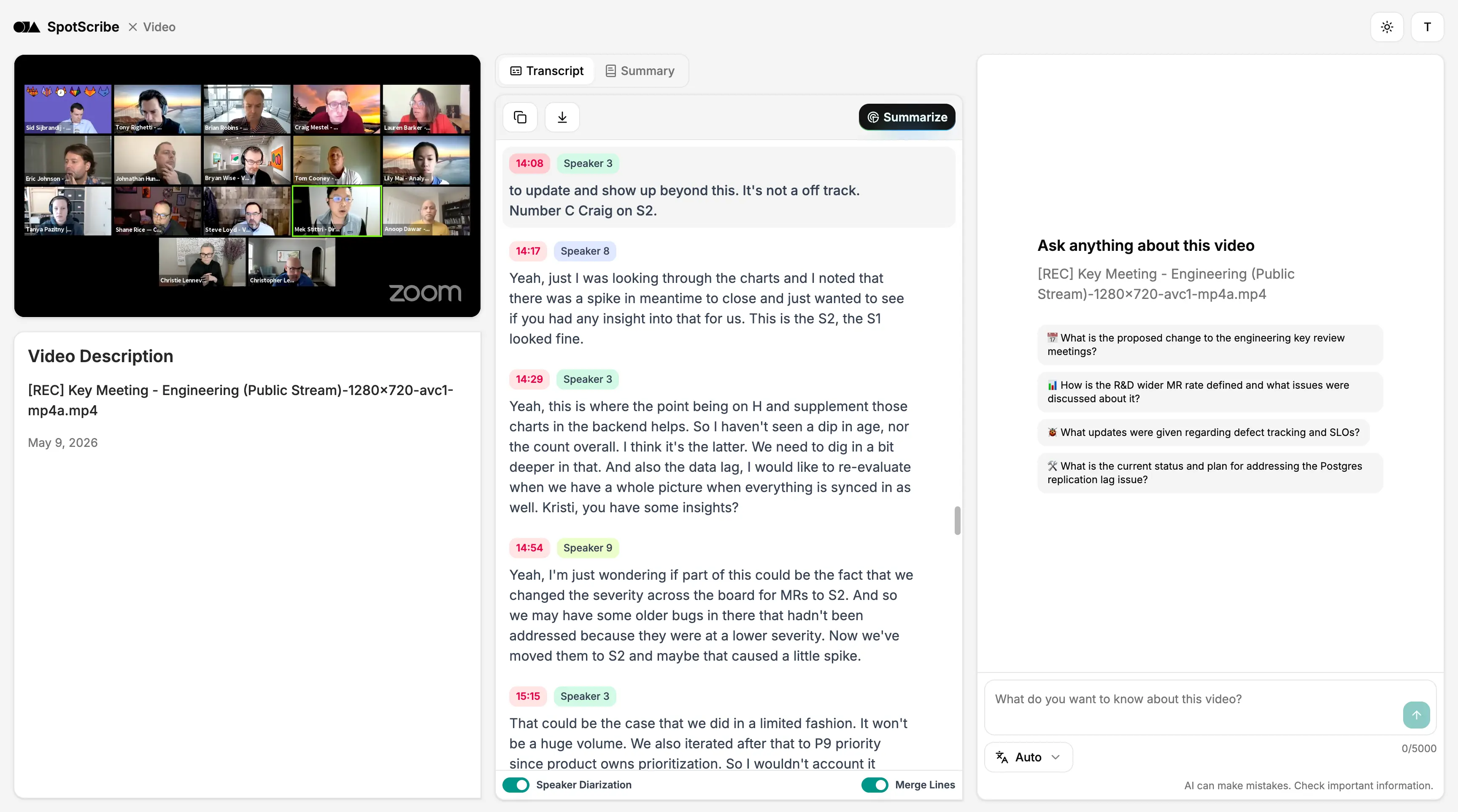Zoom Recording Transcript Generator