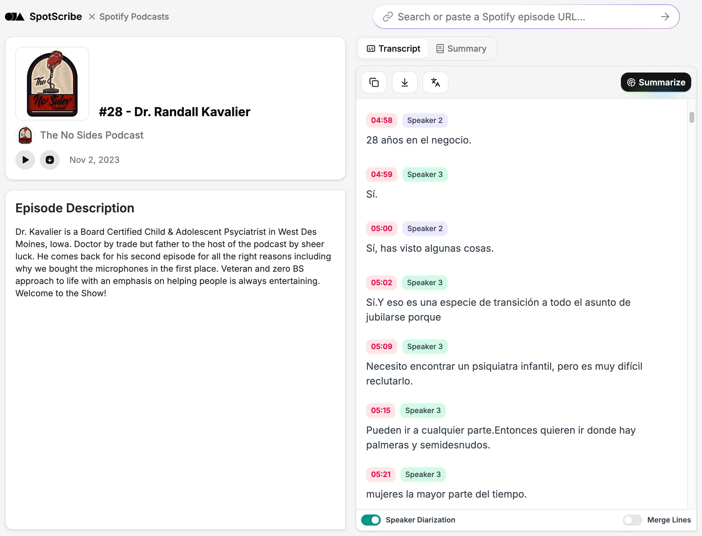 Keep the Spanish Translation Aligned with the Original Transcript