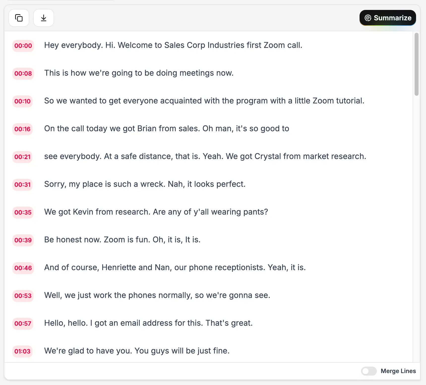 A screenshot of SpotScribe that shows how to transcribe voice memos, interviews, and conference calls
