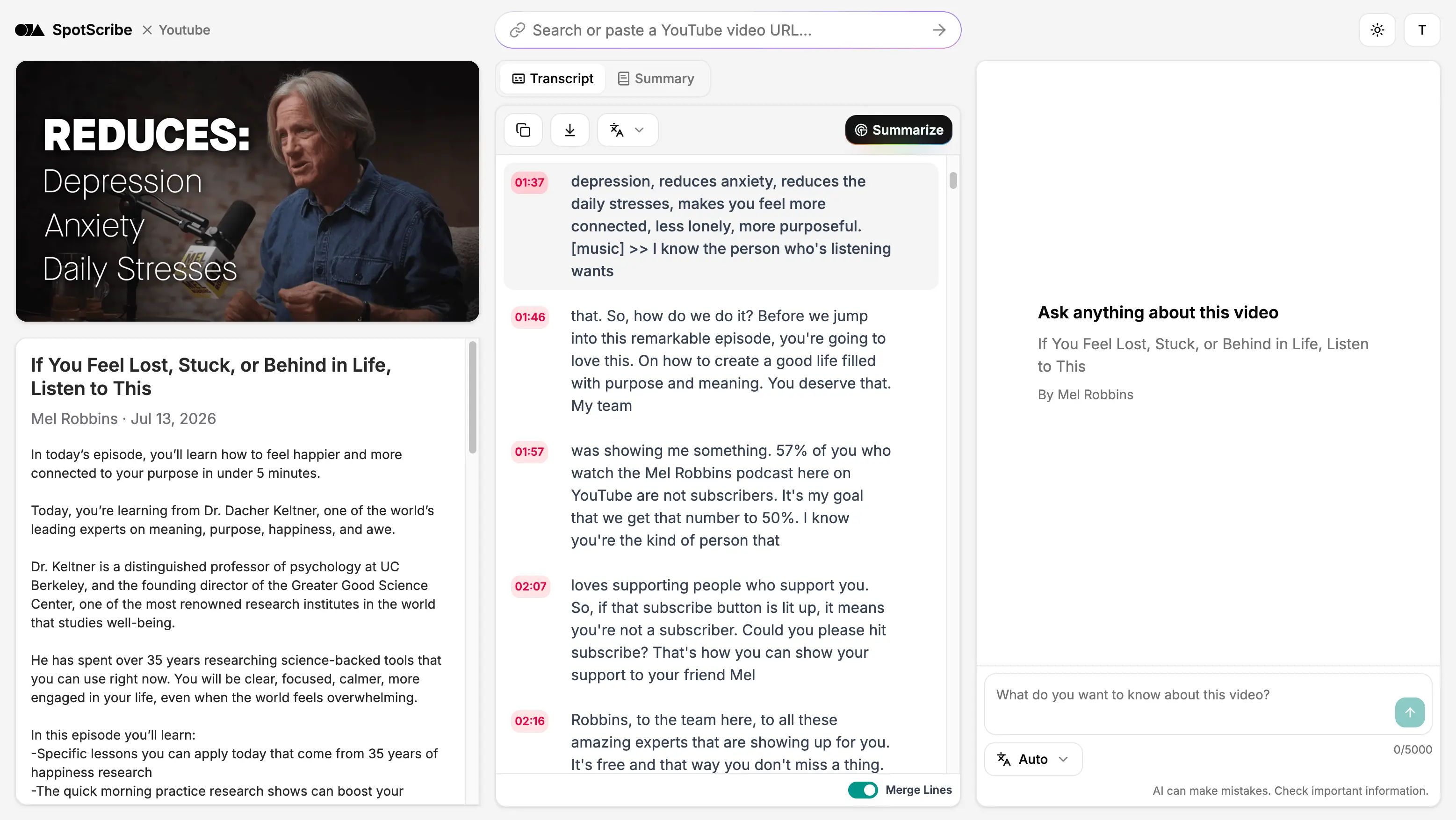 Transcribe YouTube Podcasts into Text